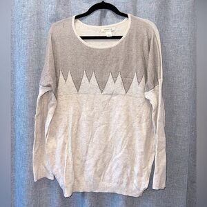 Arden B Vintage Women’s Sweater Gray & Cream Geometric Large EUC